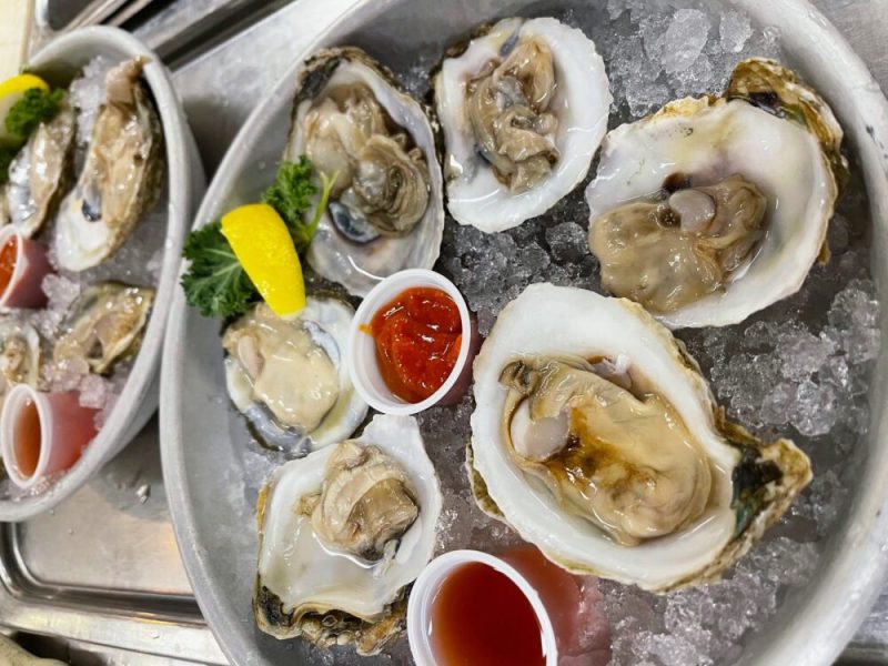 2 Plates of oysters at Cooper's Seafood House in Scranton