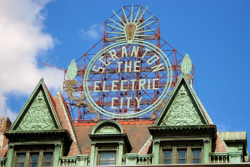 Electric City Scranton sign in Pennsylvania.