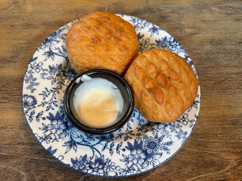 2 pepperoni balls with a side of ranch