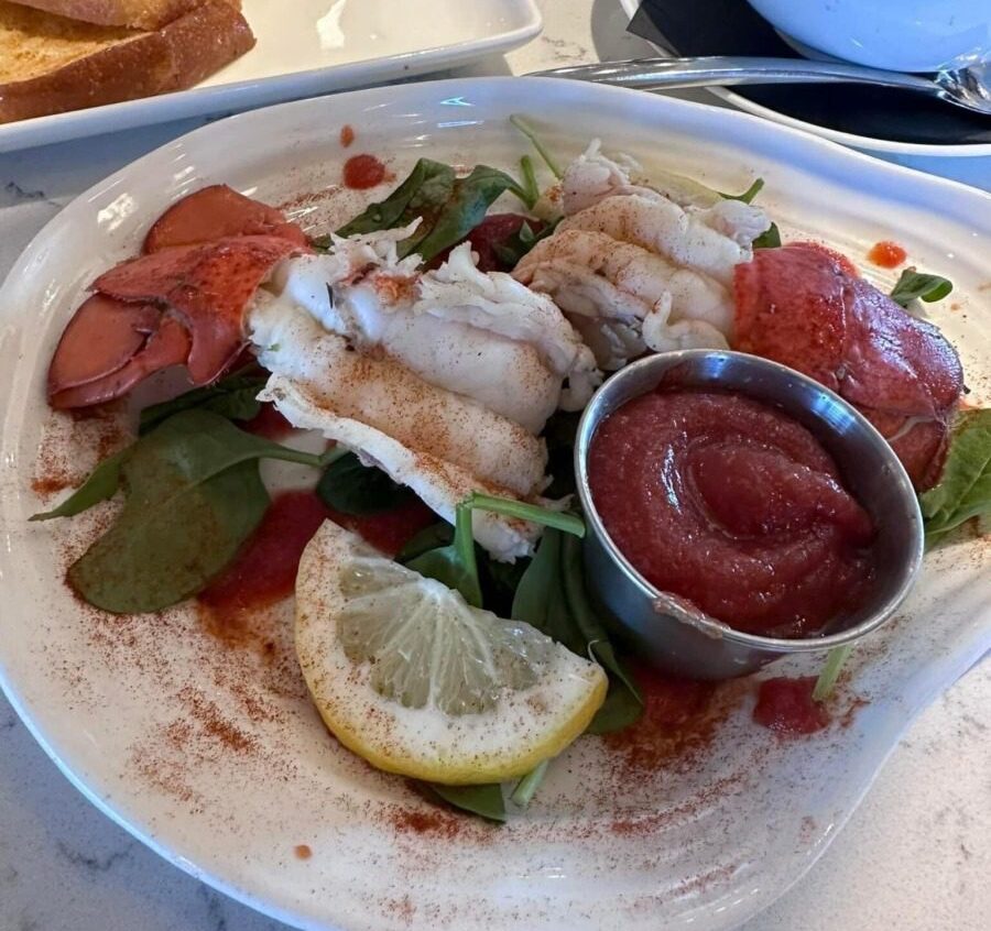 A plate of fresh lobster tails