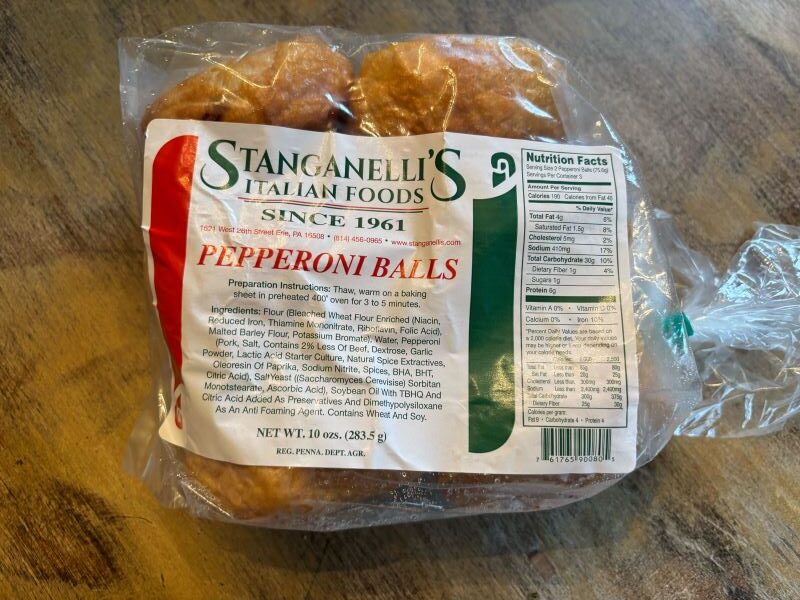 A bag of Staganelli's pepperoni balls