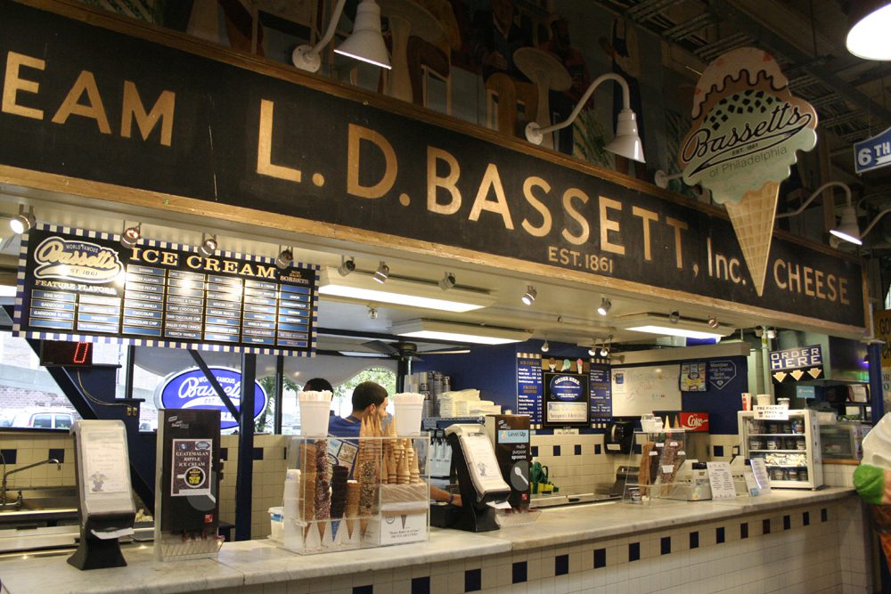 the interior of Bassetts Ice Cream shop 