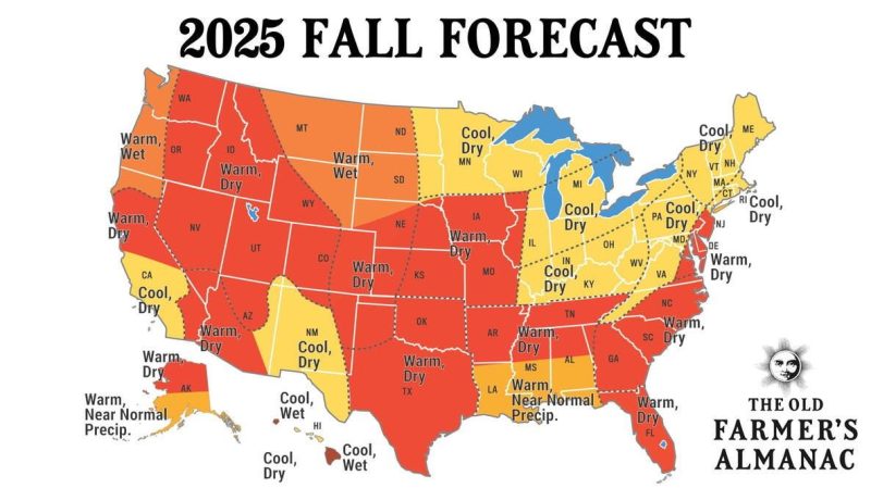 Old Farmer's Almanac fall, winter weather forecast for Pennsylvania