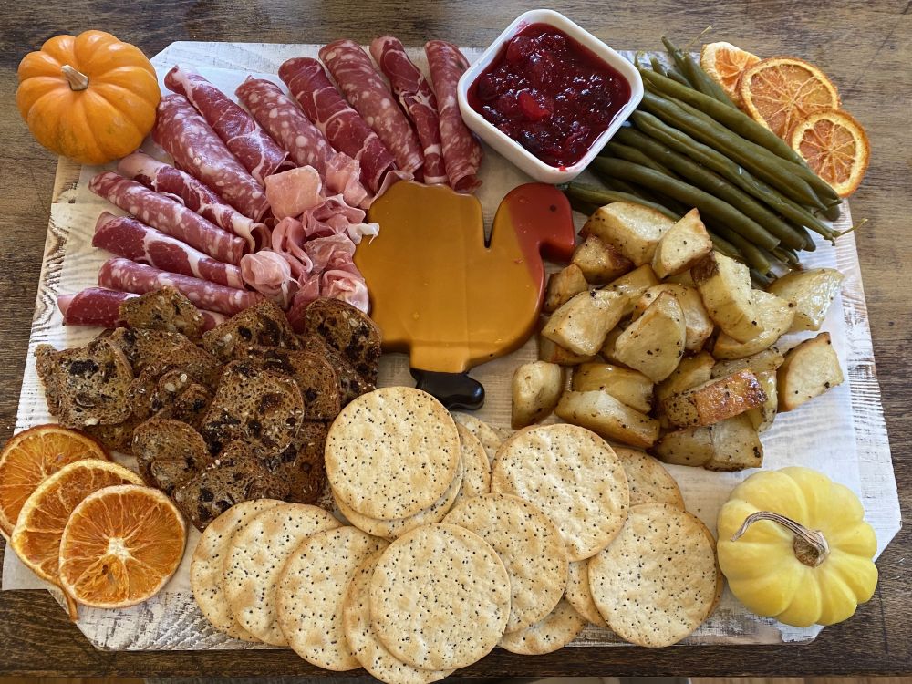 A cute holiday charcuterie platter